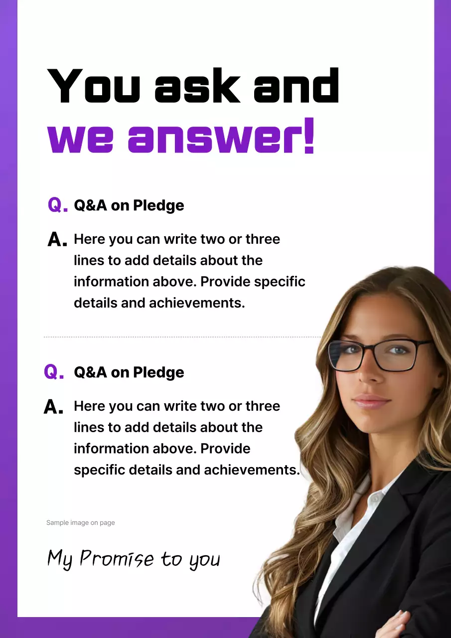 A simple election campaign in purple and white