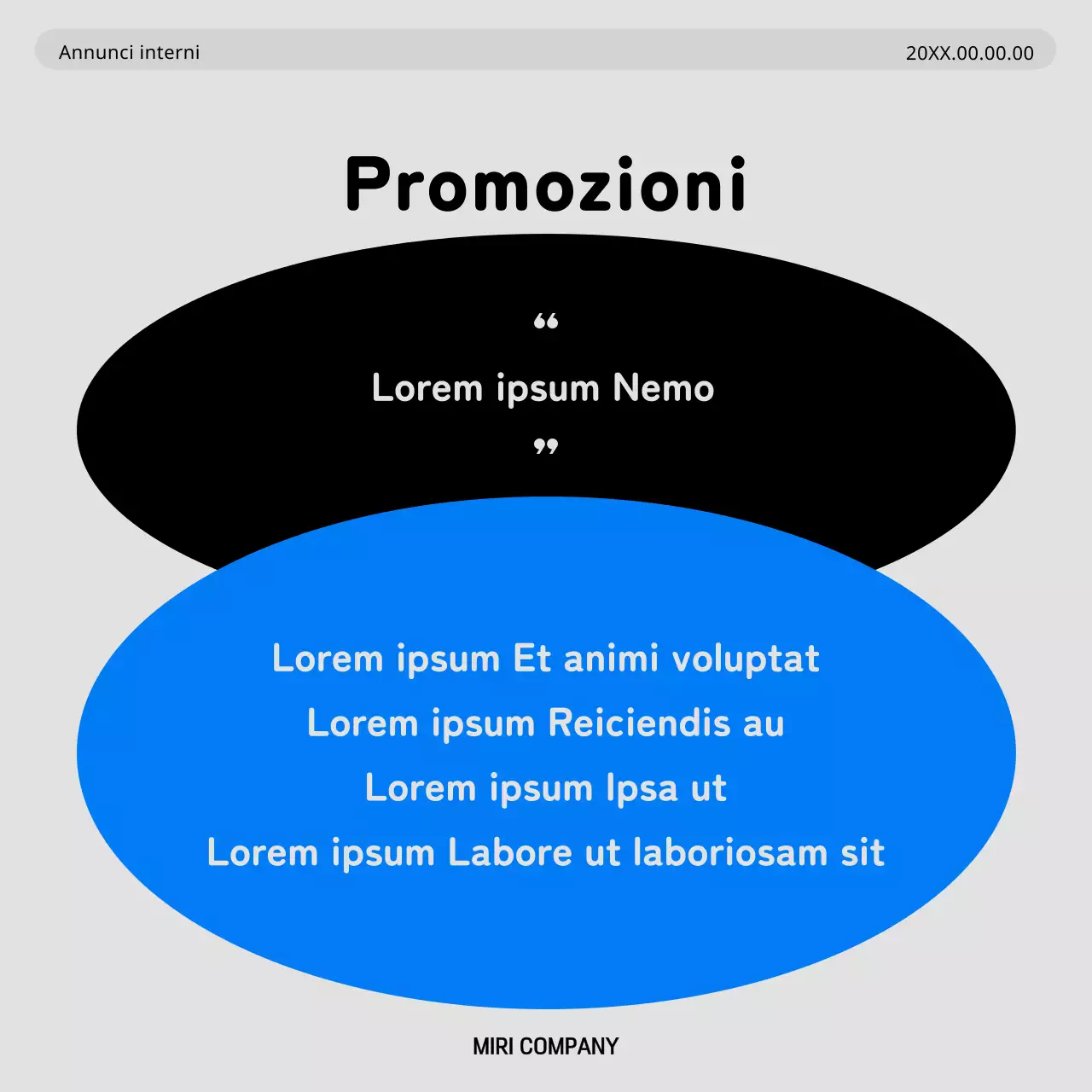 Promuovere le questioni interne con un look minimalista blu e grigio