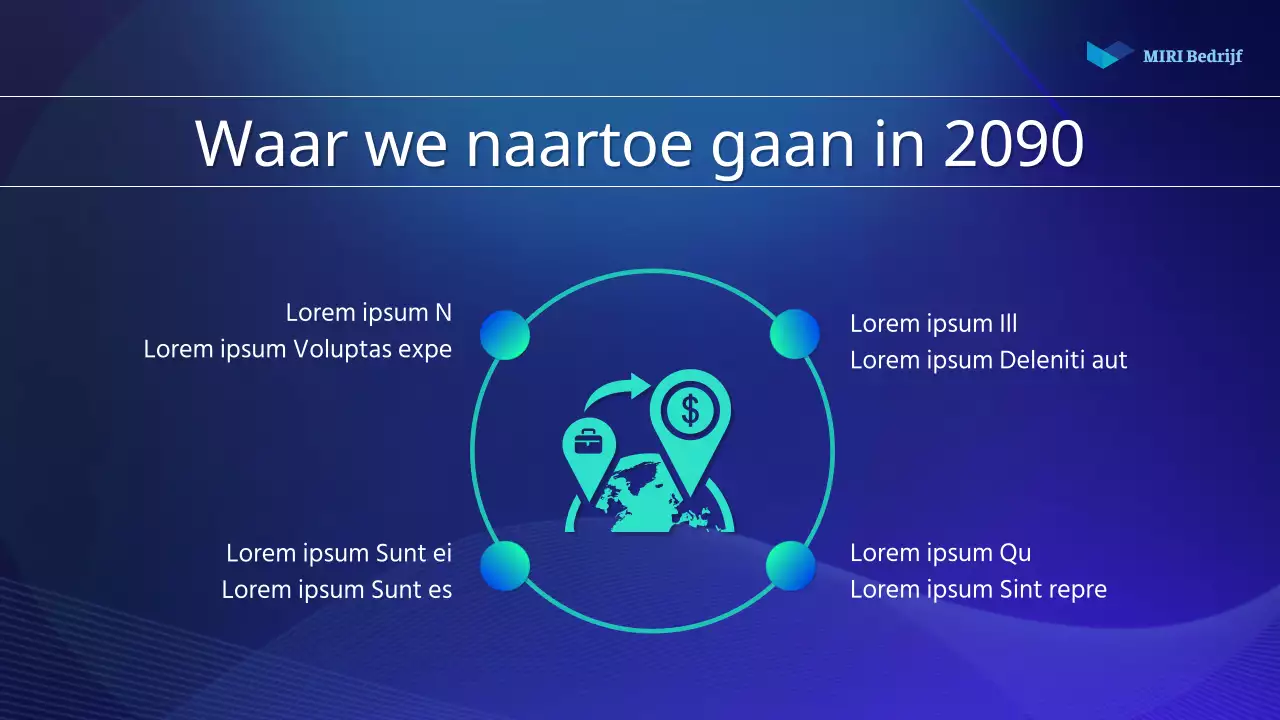 Een eenvoudig aandeelhoudersrapport in blauw