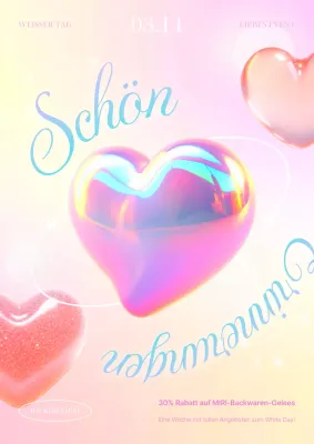 White Day Event-Anzeige in Rosa und Hellblau