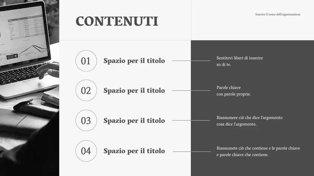 Presentazione aziendale minimalista in grigio e avorio