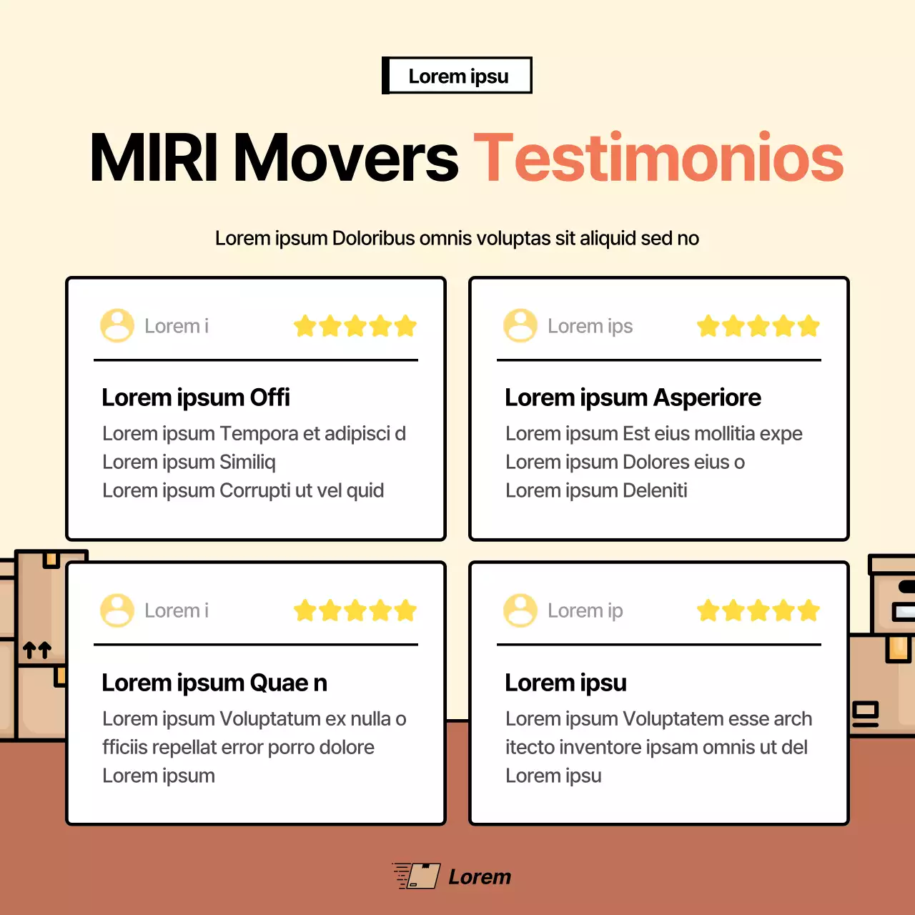 Promocione su empresa de envases marfil y marrón