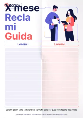 Un semplice rapporto di guida ai reclami in viola e rosso