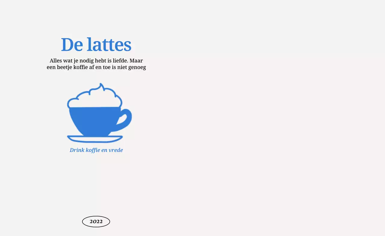 Rustgevend café-ontwerp met schattige latte-illustraties