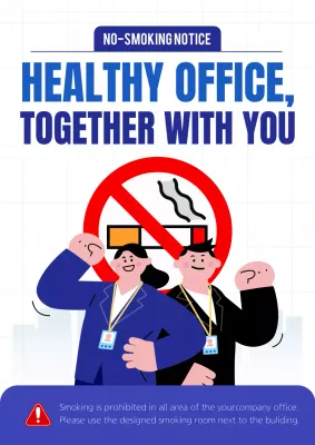 Blue Modern Office Notice Poster