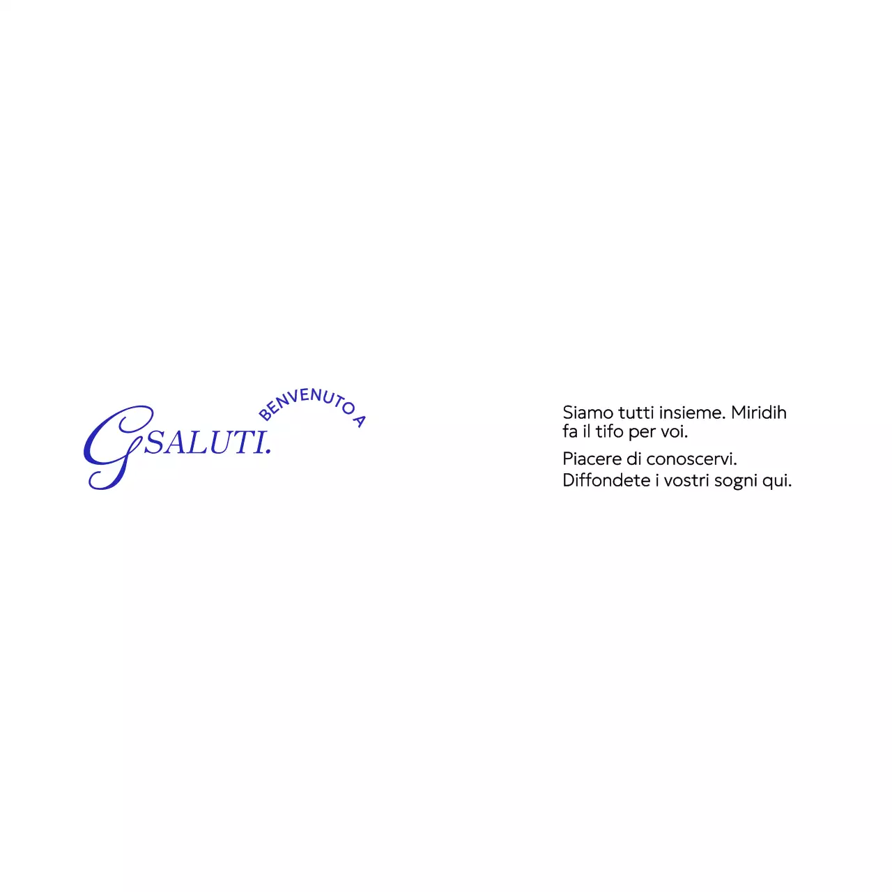 Un kit di benvenuto aziendale dal sapore vintage e di classe, con testo blu corsivo e serif.