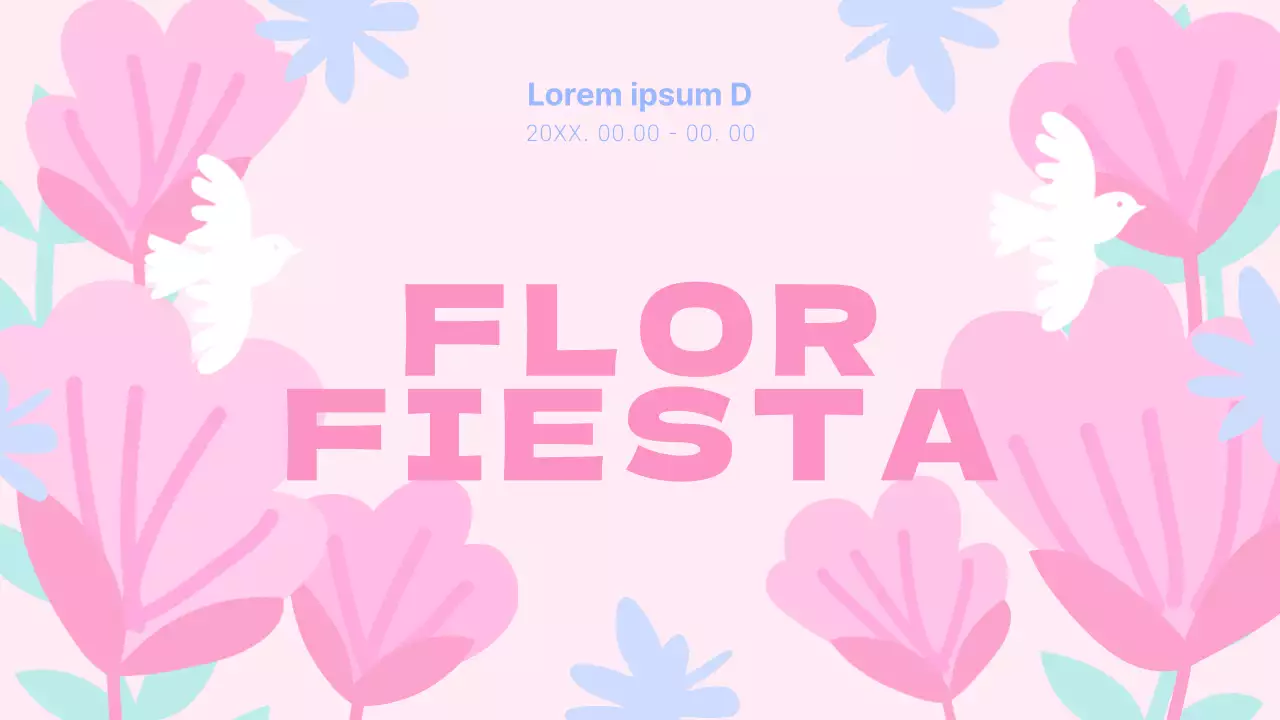 Un planificador floral primaveral con toques de rosa y azul claro