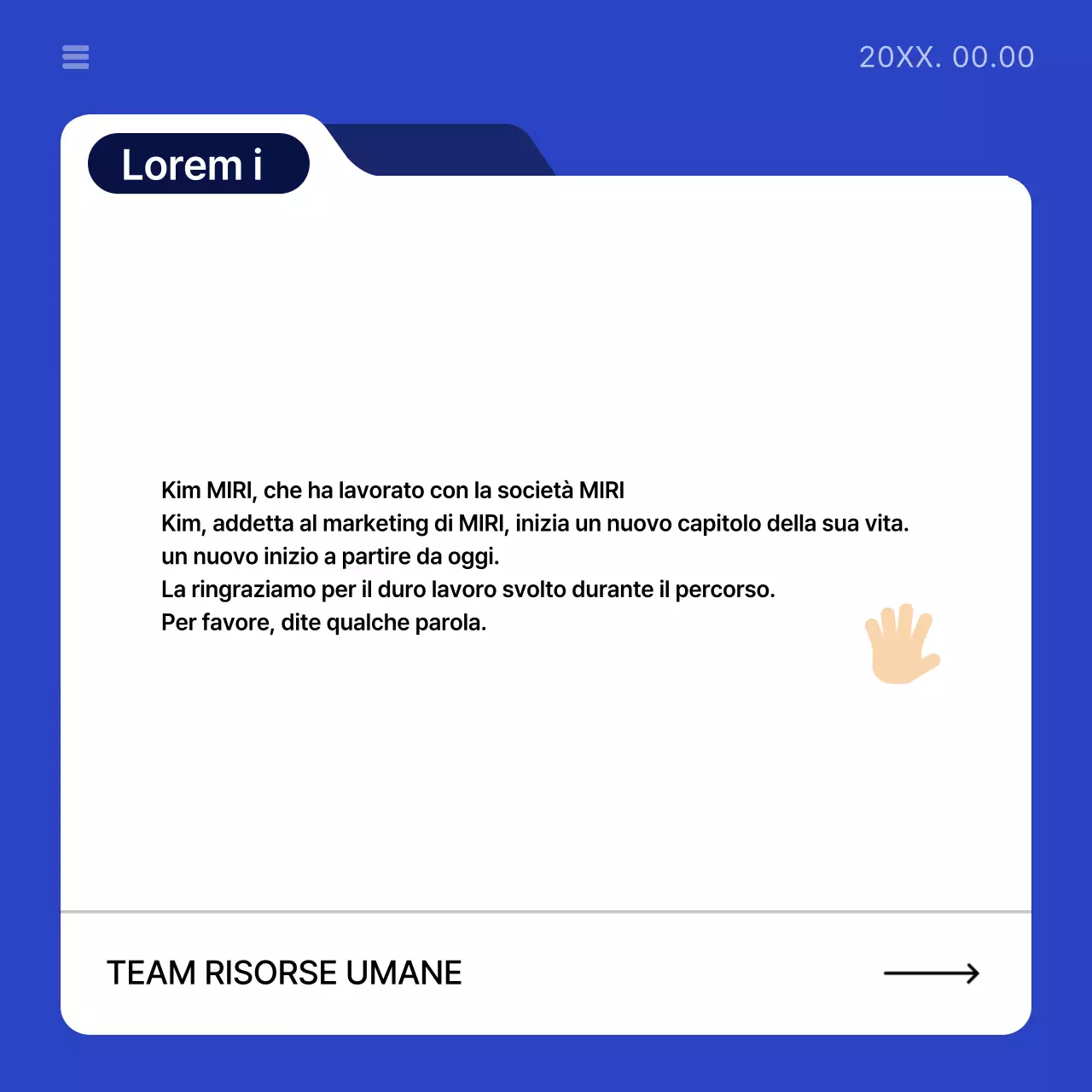 Guida all'annuncio aziendale semplice in blu