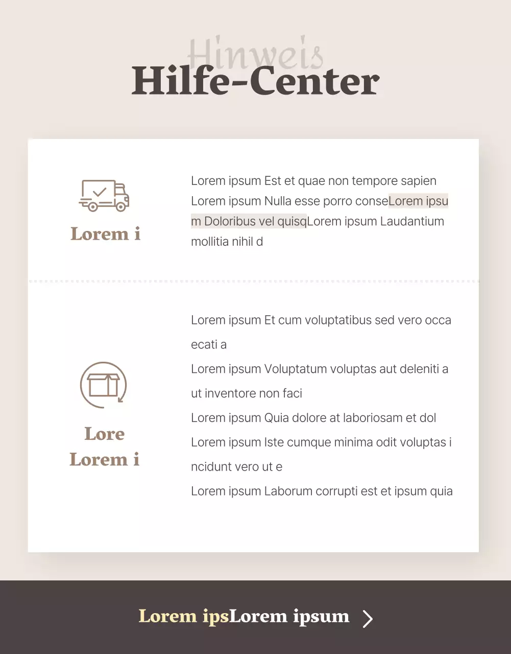 Werbung für ein modernes Mode-Einkaufszentrum auf beigefarbenem Hintergrund