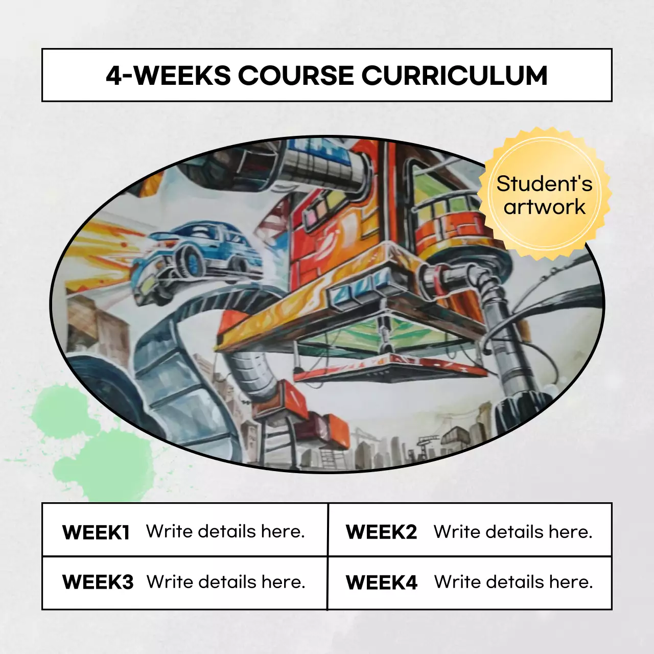 Green Modern Art Course Registration Instagram Post