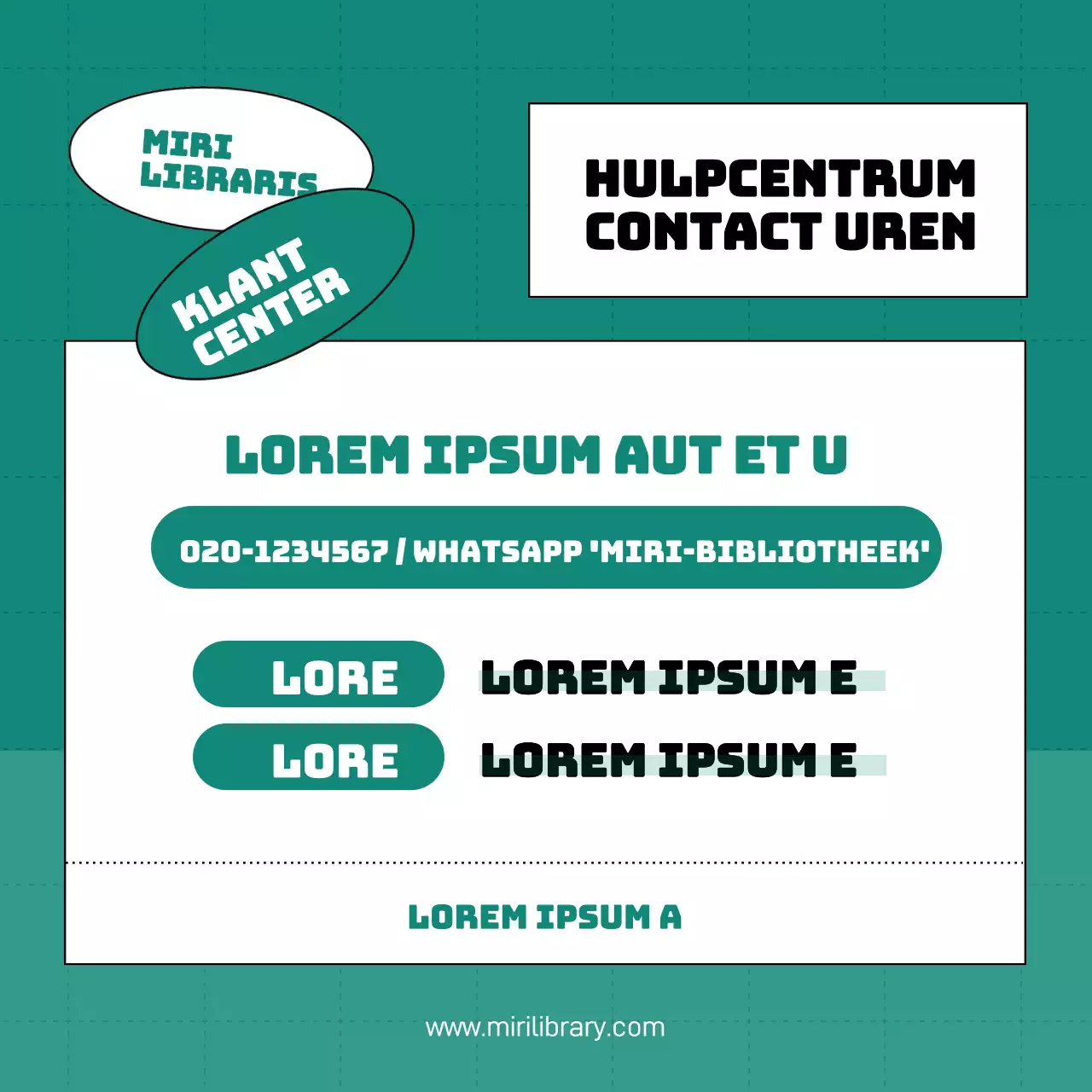 Trendy openbare aankondigingen in mint en wit