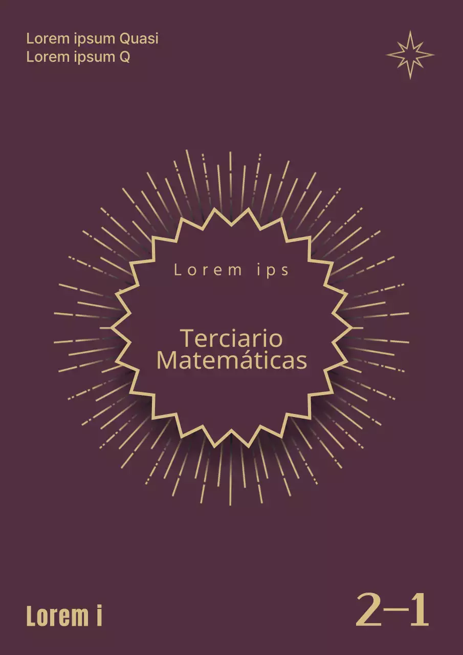 Elegante cuaderno de preguntas de secundaria en rojo y dorado