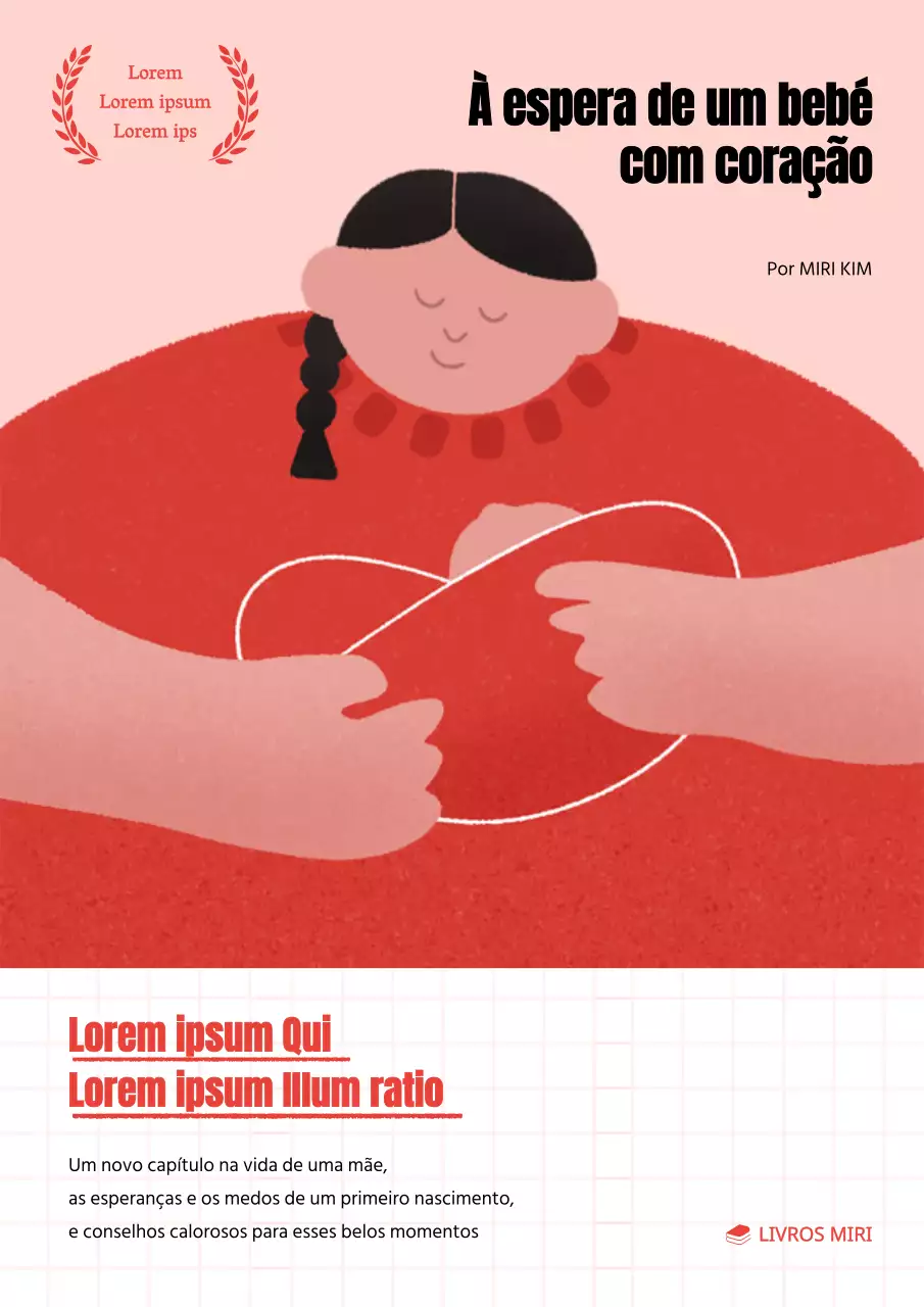 Capa de livro para pais vermelha e cor-de-rosa