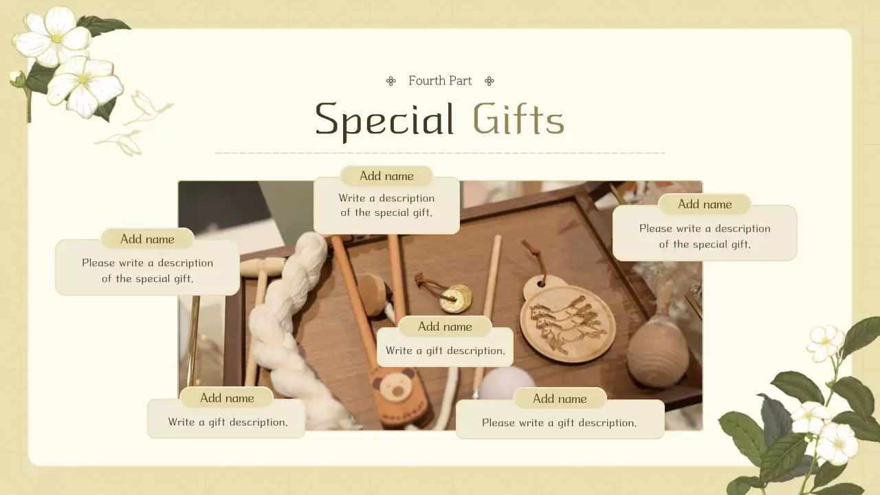 베이지색 우아한 아기 초대장 프레젠테이션