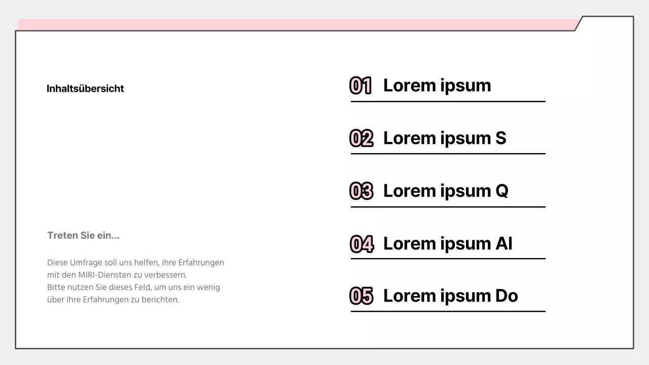 Einfacher rosa Umfrageergebnisbericht