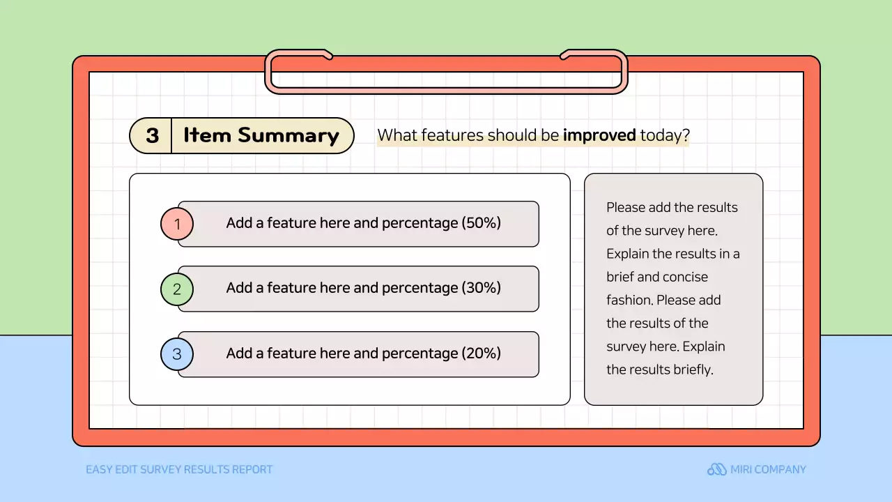 베이지색 간단한 조사 보고서 문서 프레젠테이션