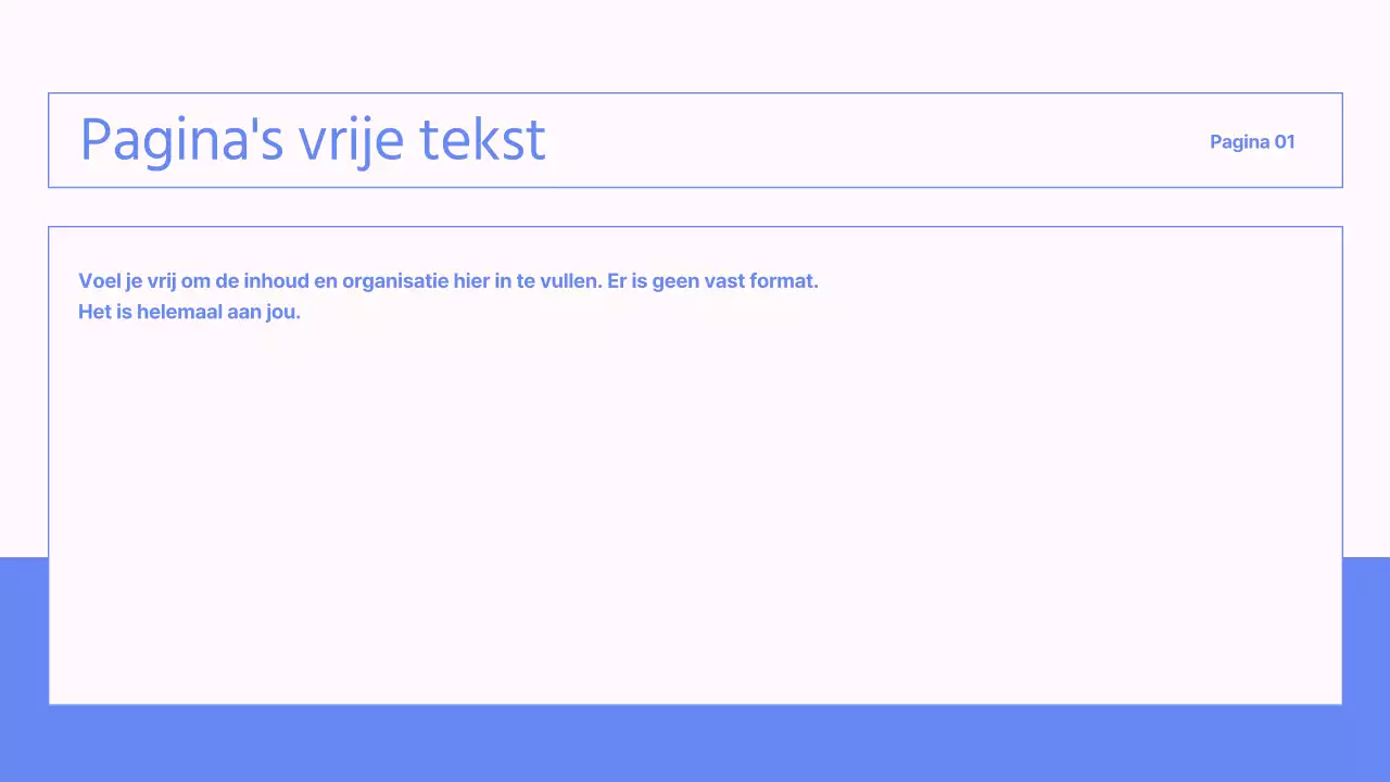 Eenvoudige bedrijfspresentatie in blauw en roze