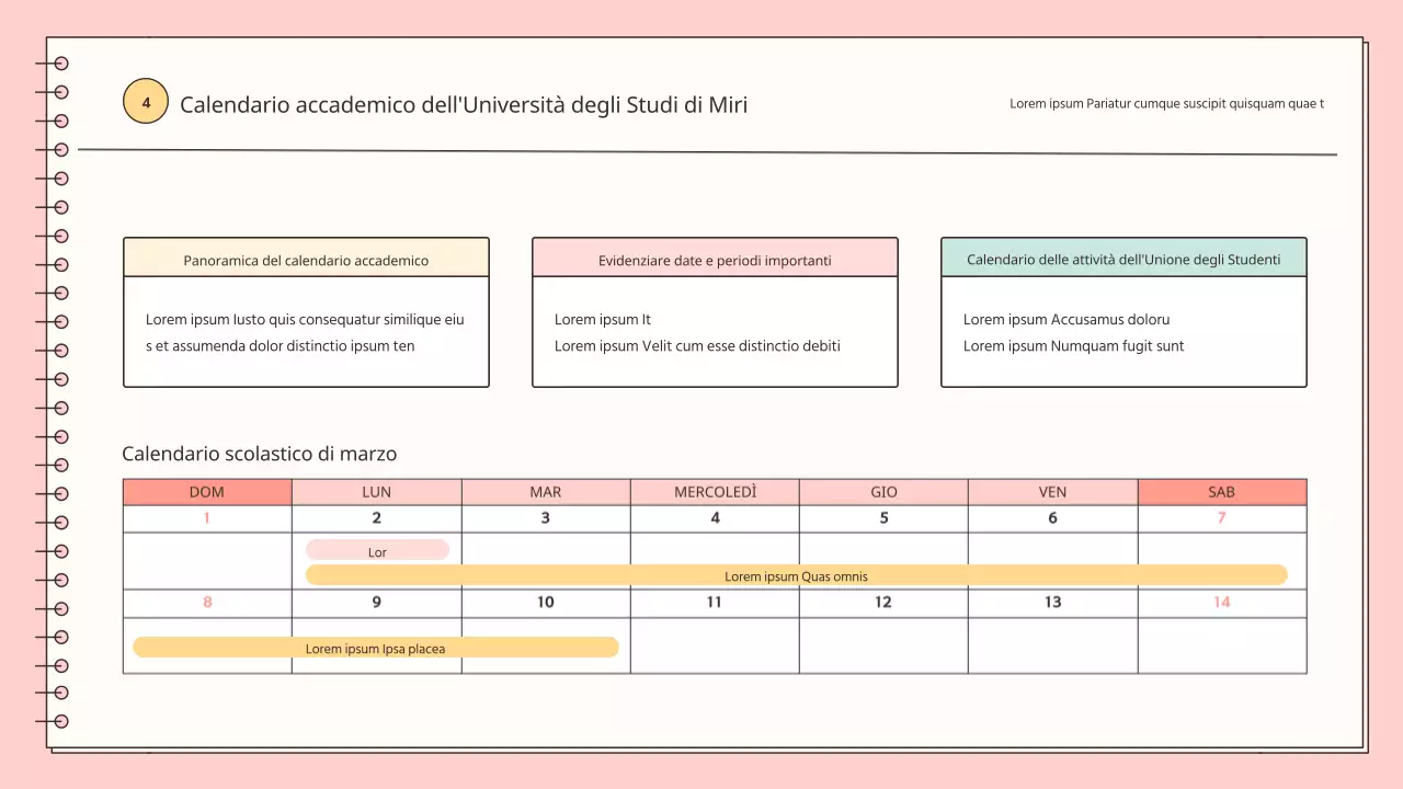 Un semplice orientamento per i nuovi dipendenti, in rosa e azzurro.