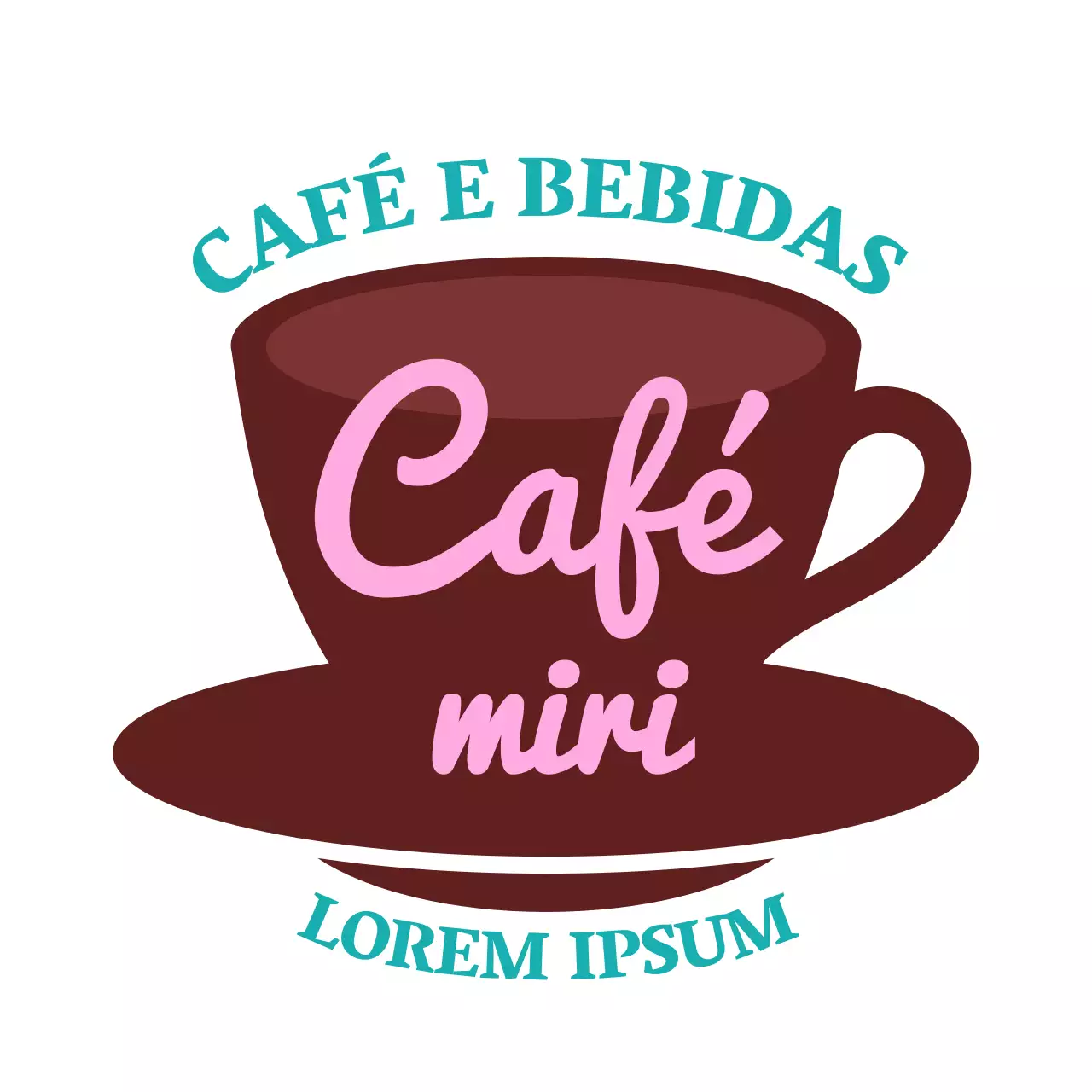 Promover chávenas de café castanhas e cor-de-rosa