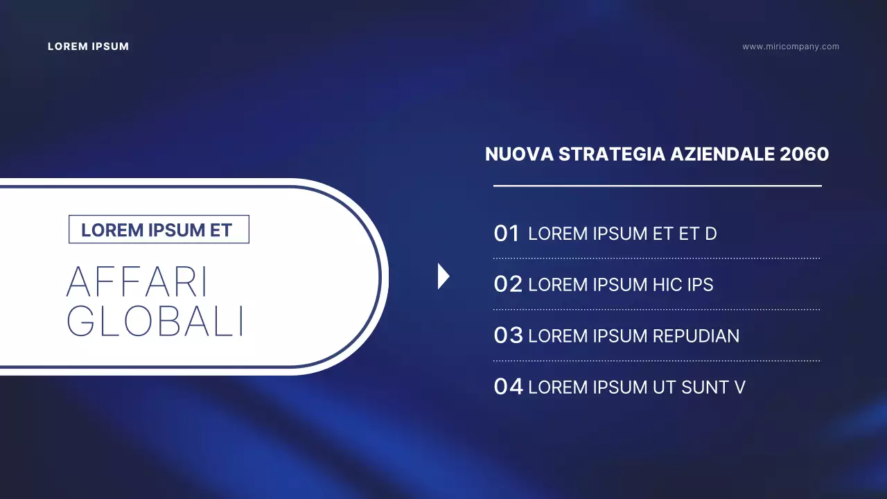 Presentazione dell'assemblea degli azionisti con sfondo indaco