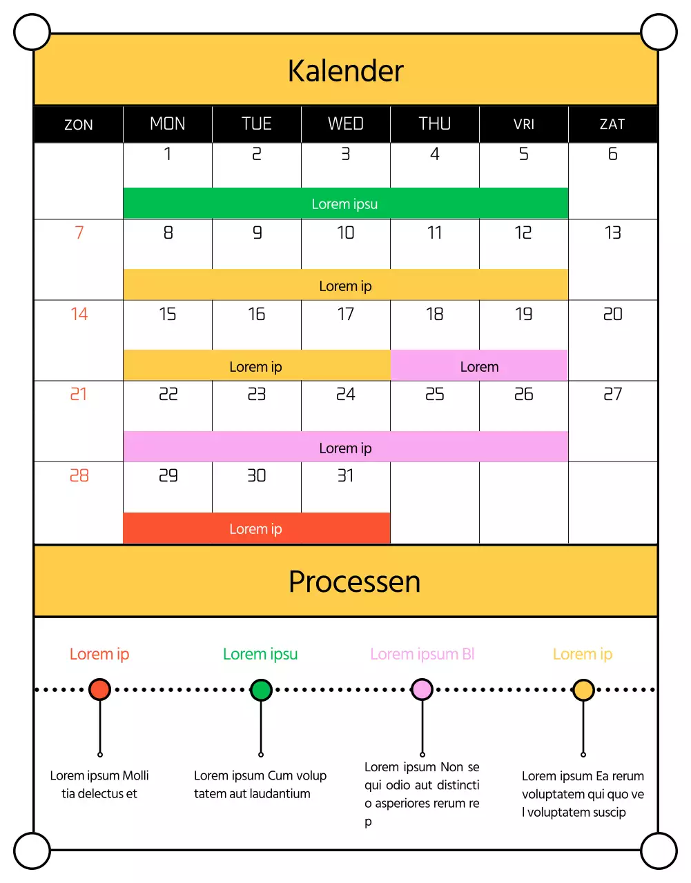 Geel en groen, trendy interne mentorposten