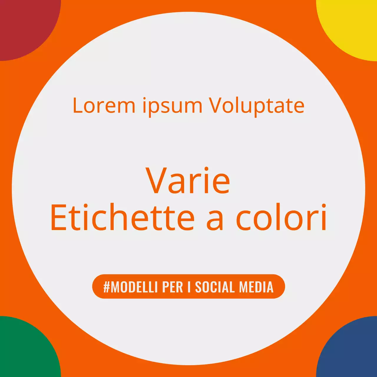 Copertine semplici per i social media nei colori arancione e arcobaleno