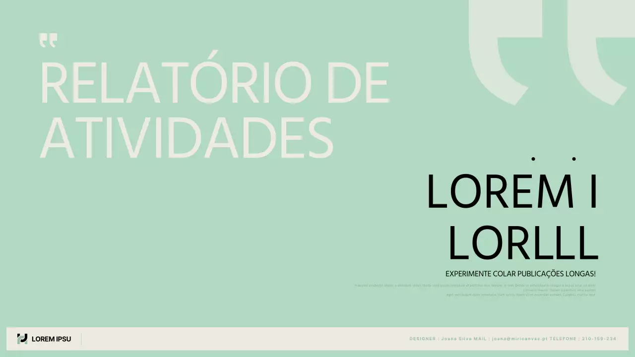 Um simples relatório de atividade pública em tons de verde e bege