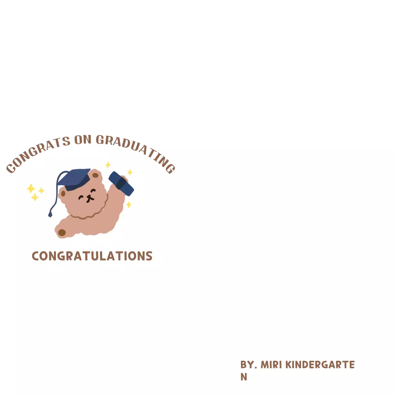 Doodle kelulusan yang lucu dengan cetakan tangan boneka beruang