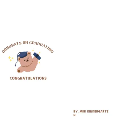 Doodle kelulusan yang lucu dengan cetakan tangan boneka beruang