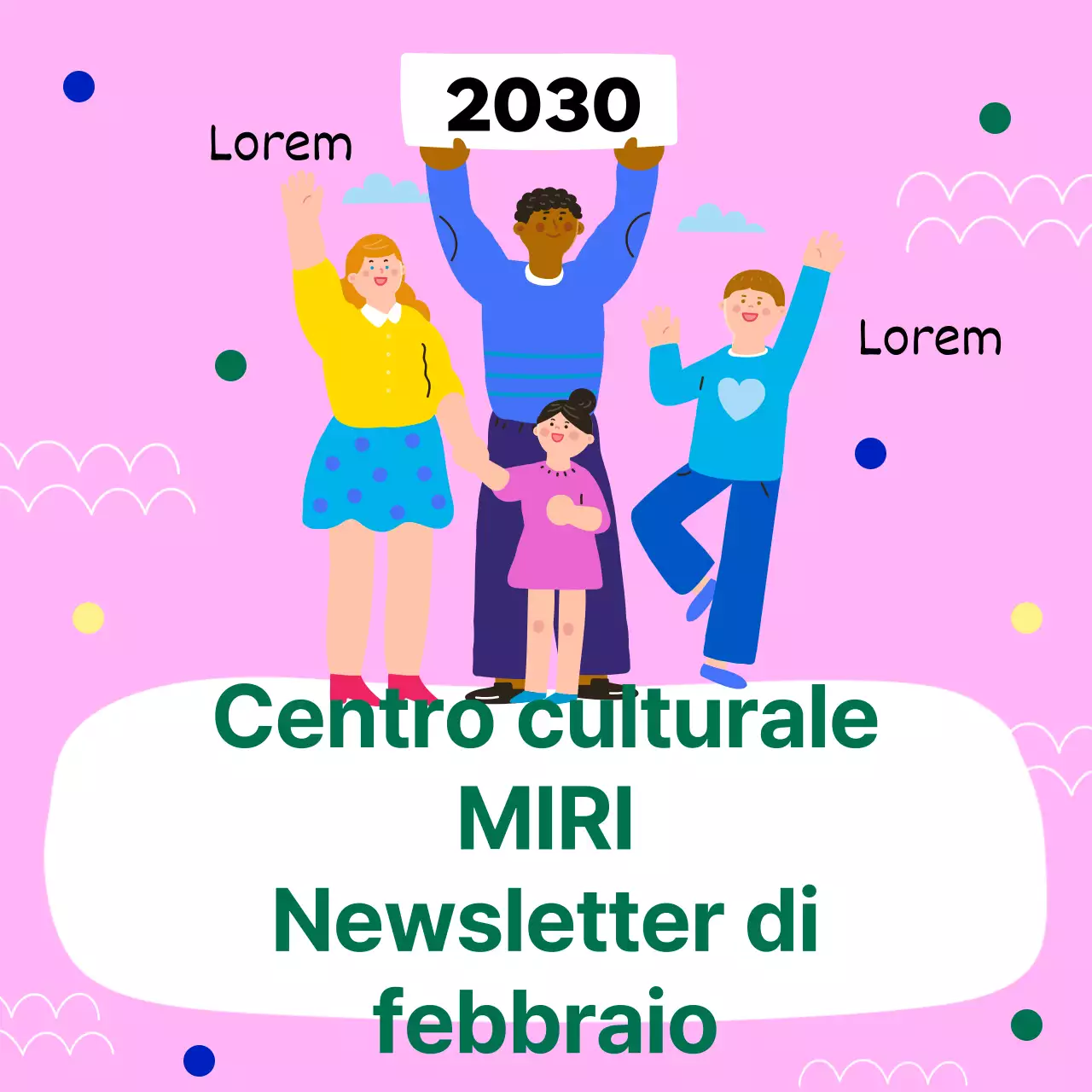 Newsletter che evidenziano le miniature principali blu e verdi del post