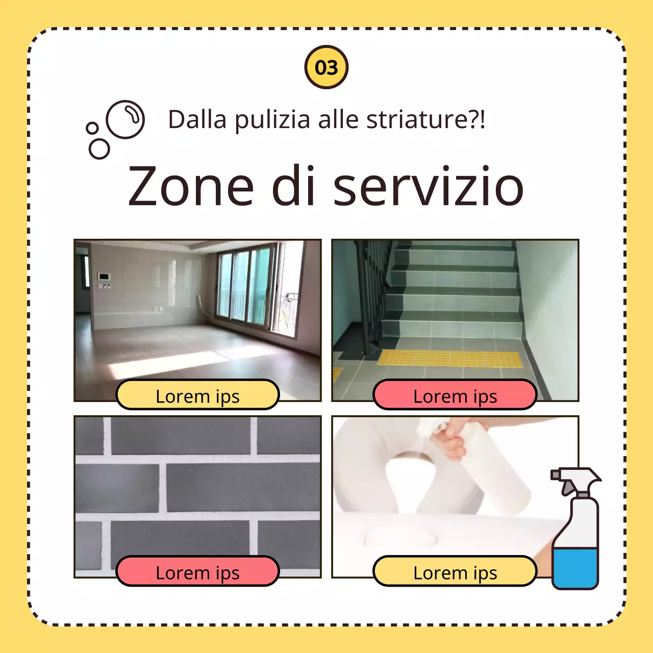 Promuovete la vostra impresa di pulizie gialla e carina