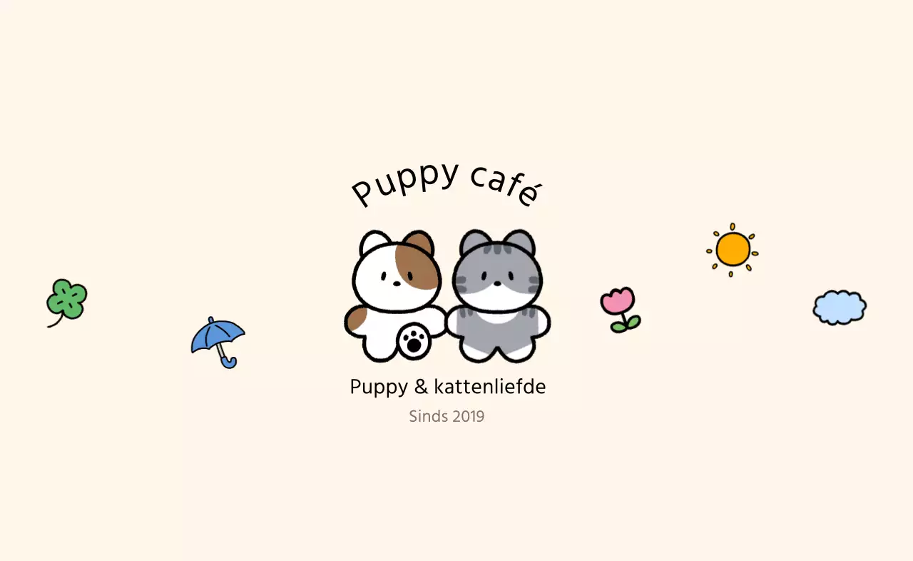 Promoot je dierencafé met schattige dierenillustraties