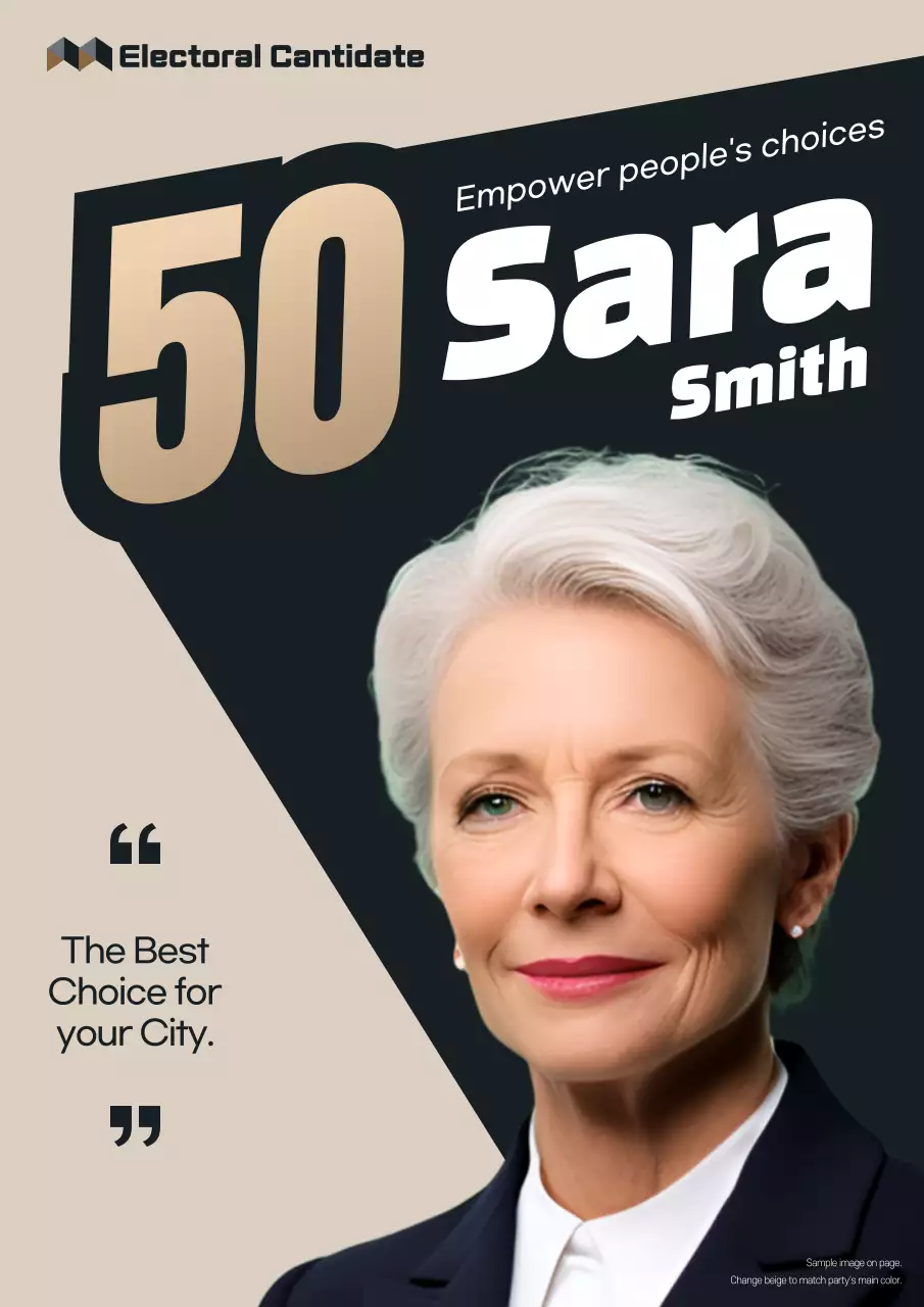 Beige Professional Election Promotion Poster