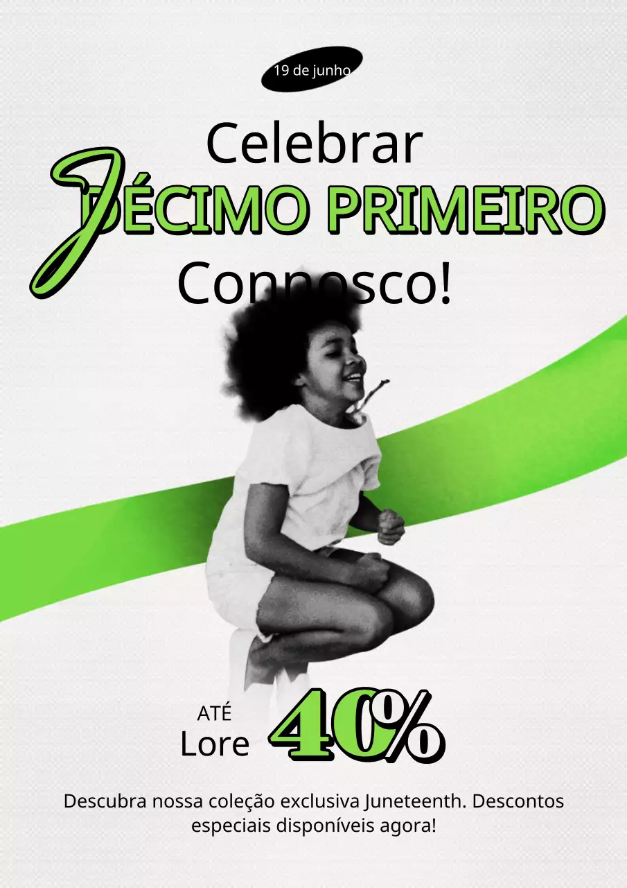 Anúncio de desconto de conceito destacado a verde