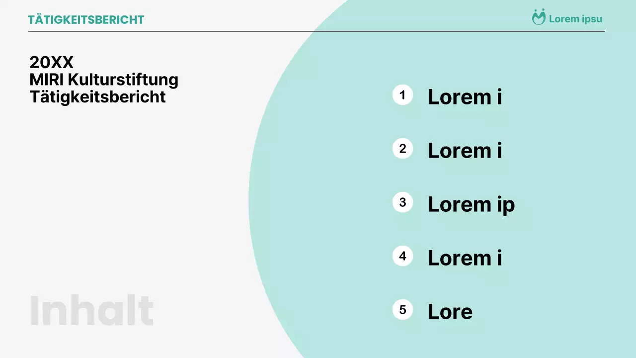 Einfache, mintfarbene Tätigkeitsberichte in Langform