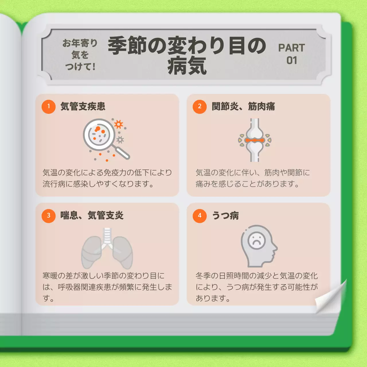 緑 シンプル 健康 マニュアル Instagram カルーセル