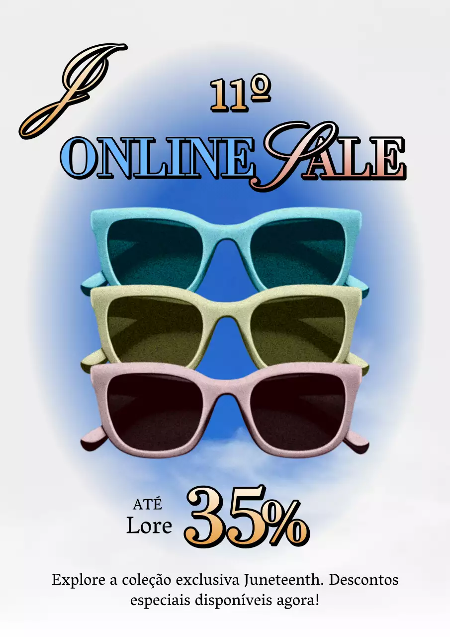 Anúncio de venda online retro em cor-de-rosa e amarelo