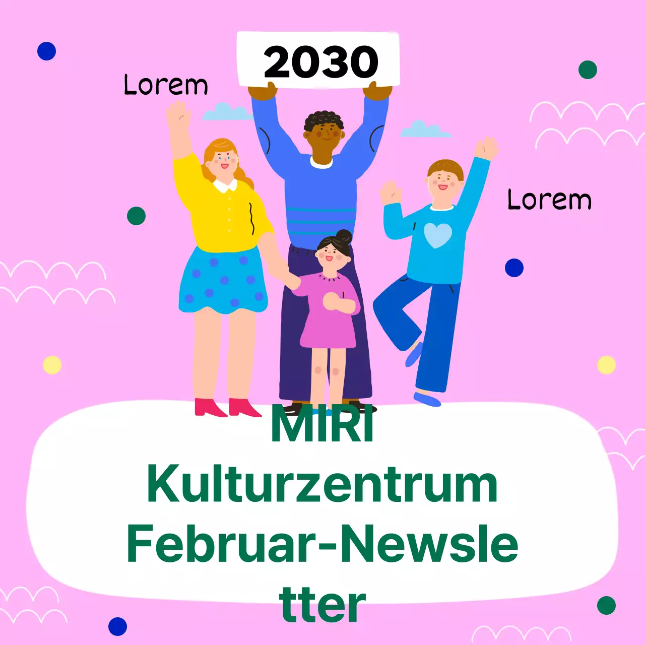 Newsletter zur Hervorhebung der blauen und grünen Hauptminiaturansicht