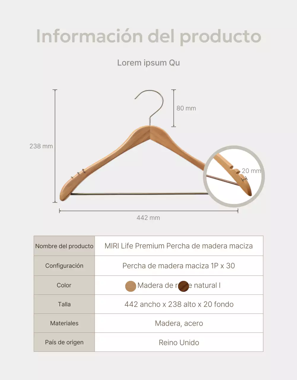 Promover perchas simples en marfil