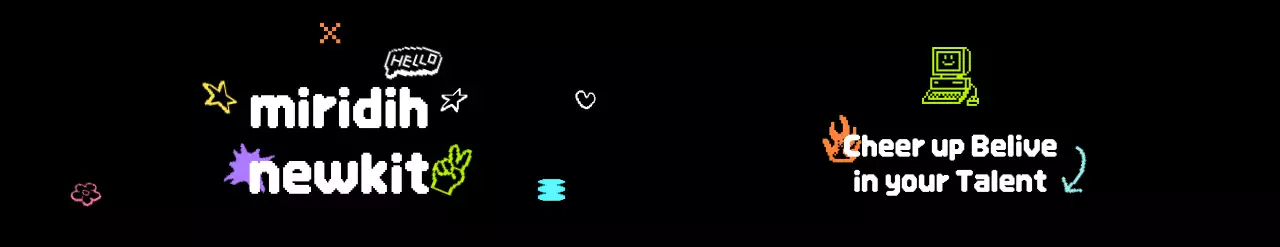 ヒップなピクセルアートコンセプトのウェルカムキット