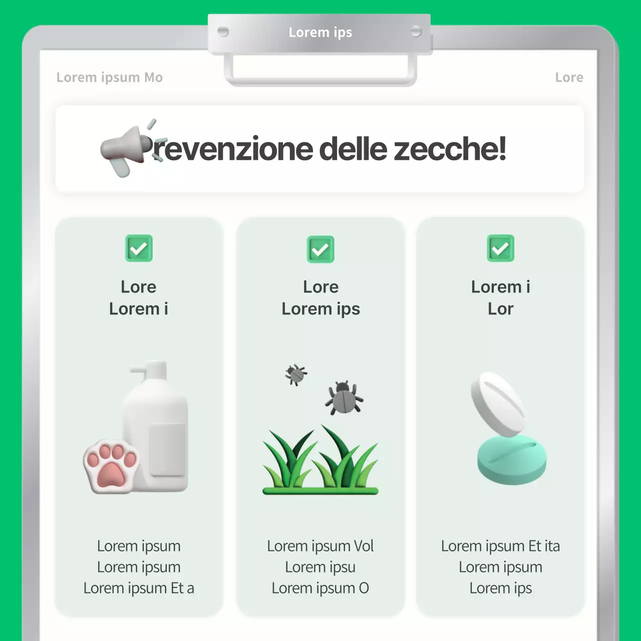 La cura degli animali in primavera spiegata con semplici colori verdi e marroni