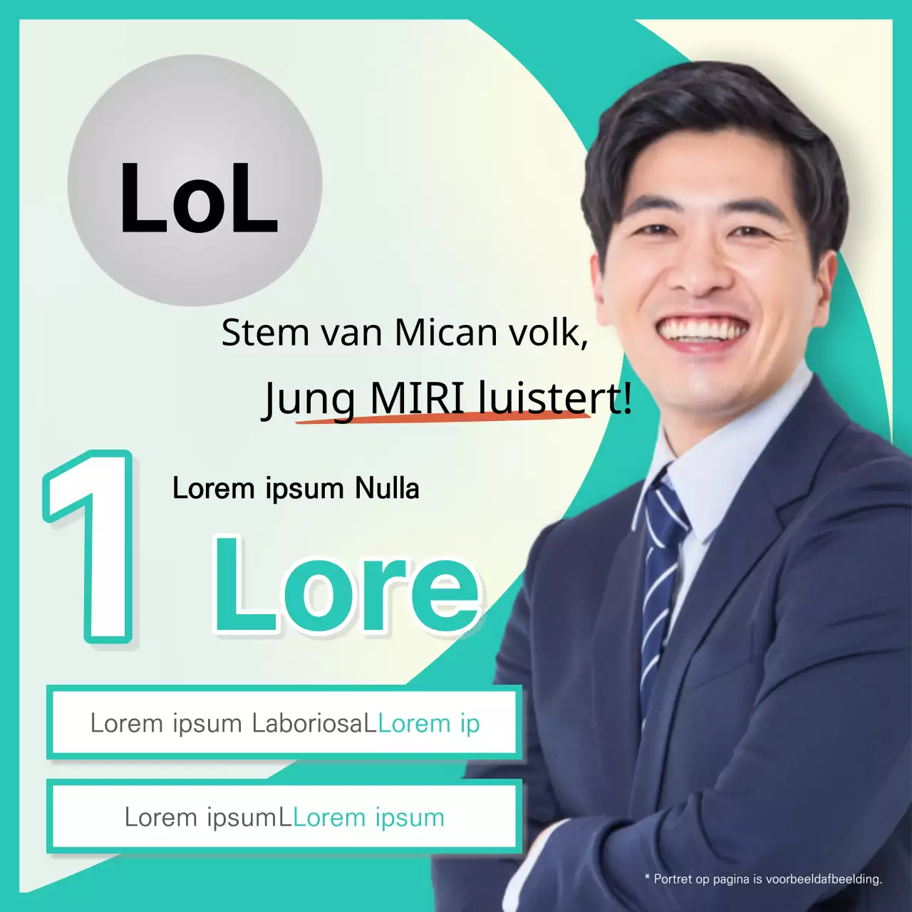 Promoot een eenvoudige verkiezingscampagne in mint en wit