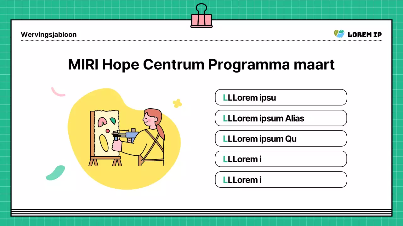 Een kitscherige groen-gele wervingsgids voor je programma