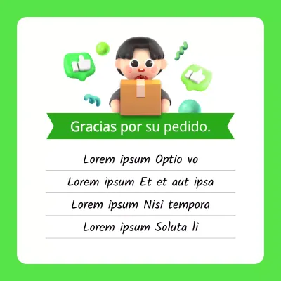 Bonitas notas de agradecimiento al cliente en verde y blanco