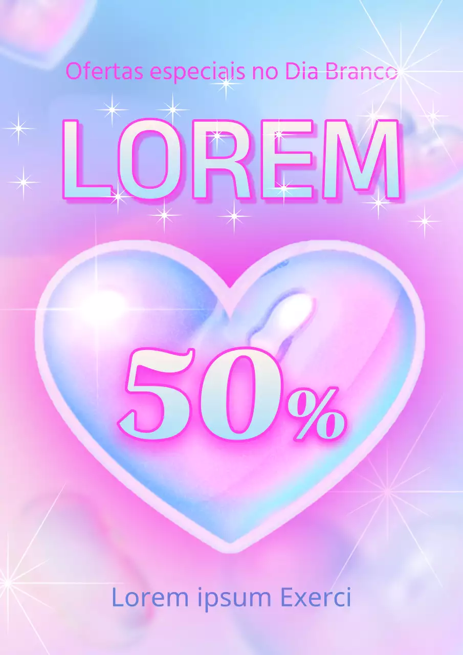 Promover uma venda kitsch do Dia Branco em azul claro e cor-de-rosa
