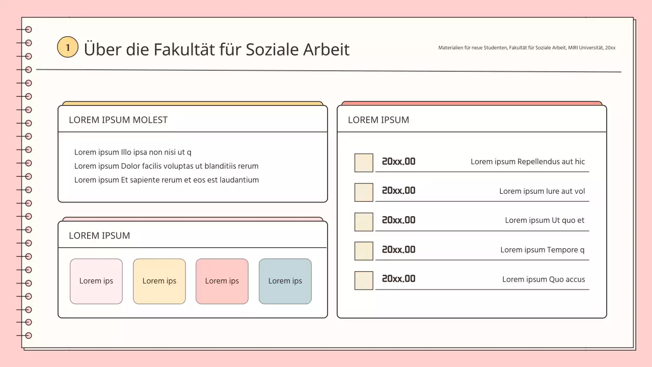 Eine einfache Orientierung für neue Mitarbeiter in Rosa und Hellblau