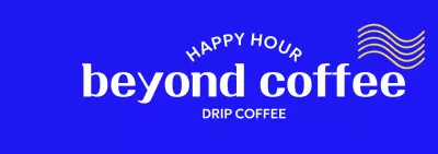 Simple cafe merchandise with curved text and a yellow wave