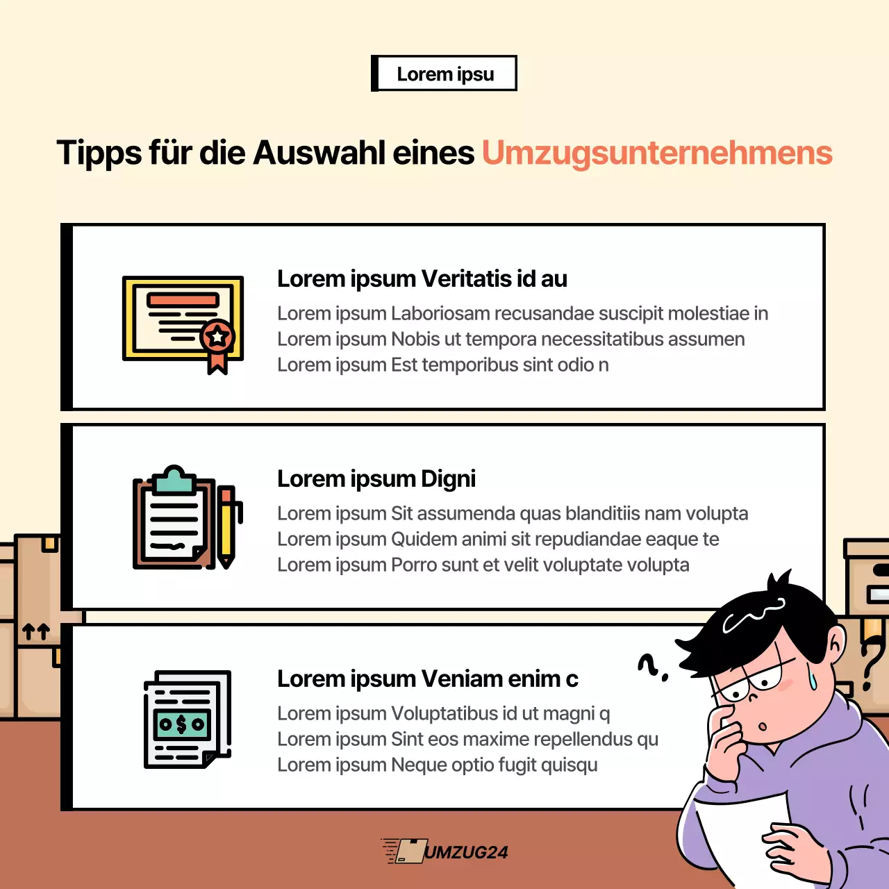 Werben Sie für Ihr Unternehmen für elfenbeinfarbene und braune Verpackungen