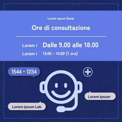 Un simpatico avviso di centro sanitario in blu navy e malva