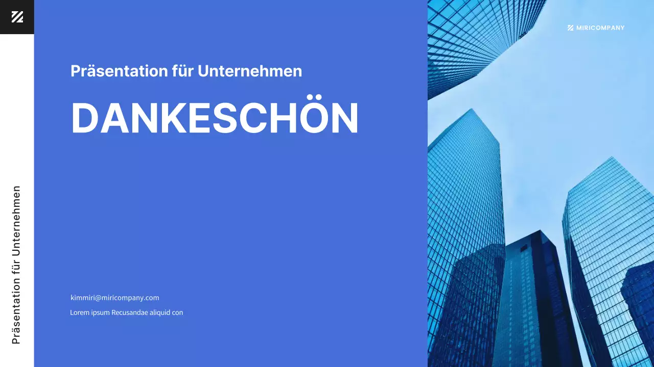 Moderner Büroangestellter in blauer Business-Dokument-Präsentation